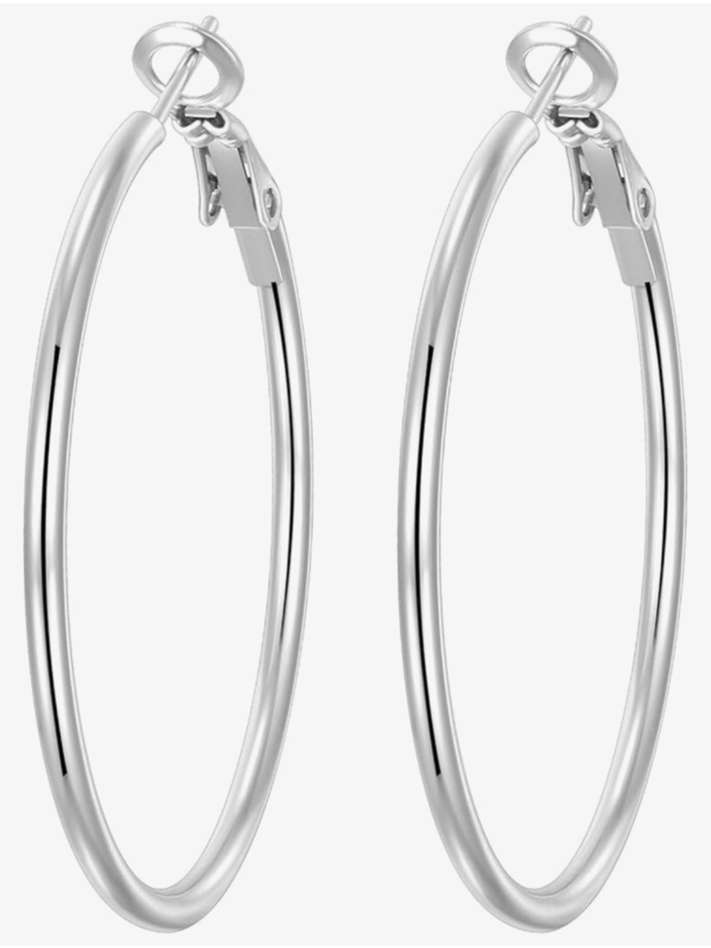 ⭐️FINAL PRICE 40MM Stainless Steel Classic Hoop Earrings - 40MM - Picture 2 of 10